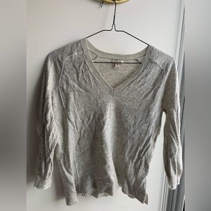 J Crew Light Grey V-neck Sweater